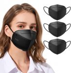 TOPMAX KN95 Face Masks 25 Pack 5-Ply Breathable Filter Efficiency≥95% Protective Cup Dust Disposable Masks Against PM2.5 Black