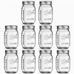 Ball Regular Mouth Mason Jars 16 oz [10 Pack] With mason jar lids and Bands, Ball mason jars 16 oz – For Canning, Fermenting, Pickling, Jar Decor. Microwave/Freeze/Dishwasher Safe + SEWANTA Jar Opener