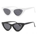 Kimorn Cat Eye Sunglasses Women Clout Goggles Kurt Cobain Retro Sun Glasses K0566 (2 Pack/White Frame Grey Lens+Black Frame Grey Lens)