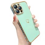 ottwn Designed for iPhone 13 Pro Max Case for Women Soft TPU with 4 Corners Shockproof Protection 13 Pro Max Phone Case, Full Camera Protection iPhone 13 Pro Max Case (6.7 Inch) (Green Blue)