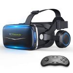 Pansonite VR Headset with Remote Control, 3D Glasses Virtual Reality Headset for VR Games & 3D Movies, Eye Care System for iPhone and Android Smartphones