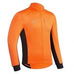 Przewalski Cycling Bike Jackets for Men Winter Thermal Running Jacket Windproof Breathable Reflective Softshell Windbreaker (Orange, XX-Large)