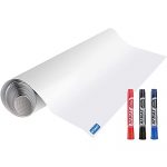 White Board Sticker, Whiteboard Paper, Upgrade PET-No Ghost, 1.45x11ft, Super Sticky, Stain-Proof Dry Erase Film Self Adhesive Wall Paper Roll for Classroom/Office/Kids Painting, 3 Dry Erase Markers