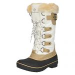 DREAM PAIRS Women’s DP-Avalanche Beige White Faux Fur Lined Mid Calf Winter Snow Boots Size 7 M US