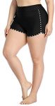 ATTRACO Plus Size Swim Shorts for Women Boardshorts Rash Guard Shorts Stripe 0X
