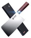 Wallop Bone Chopper – 7.5 inch Meat Cleaver Knife Bone Chopping Knife Chinese Chef Knife Butcher Knife, German Stainless Steel Ergonomic Wenge Wood Handle for Home Kitchen or Restaurant