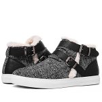 GLOBALWIN Women’s Sneaker Boots Winter Furry Boots for Women Black 8.5M