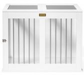 Dog Crate, Furniture Style Wooden Dog Kennels with Double Doors, Decorative Dog Kennel , Modern Design Dog House, Dog Cage for Small Dogs, Chew-Proof,White