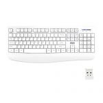 Wireless Keyboard, EDJO 2.4G Ergonomic Full Size Wireless Computer Keyboard with Wrist Rest for Windows, Mac OS Desktop/Laptop/PC（White）