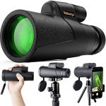 Vabogu Monocular Telescope 12×50 High Power Monocular for Bird Watching Adults with Smartphone Holder & Tripod BAK4 Prism for Wildlife Hunting Camping Travelling