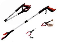 GrabRunner Reacher Grabber Tool with Strong Magnetic for Elderly 32 inch，Strong Aluminum Tube，90° Rotating Head Trash Gripper, Litter Picker, Garden Nabber, Extended Arm Aid Reacher Grabber（RED)