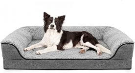 Orthopedic Dog Bed for Large Dogs, Washable Pet Sofa Bolster Bed with Removable Cover & Waterproof Liner, 35″ Dog Beds for Medium Dogs