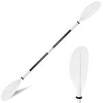 Apurioni Kayak Paddle 222cm/87.4in Alloy Shaft and Fiberglass Blades, Detachable 4-Piece Oar for Kayak, Canoe, Inflatable Boat and Paddle Board (White)