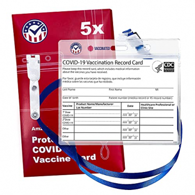 5-Pack Vaccine Card Protector Waterproof │ Vaccination Card Holder │ CDC Vaccine Card Holder │ Vaccination Card Protector │ 4×3 Card Protector