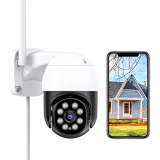 Security Camera Outdoor, 360° View Outdoor Camera with Night Vision,2-Way Audio,1080P WiFi Camera for Home Security with IP66 Waterproof,Sound Motion Alarm,Auto Tracking,Cloud Service