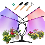 360° Grow Light for Indoor Plants – Gooseneck Full Spectrum Growing Lamp Strip w/ 3 Modes 9 Dimmable Brightness 3/9/12 H Timer Ideal for Greenhouse Plants Flowers Veg Succulents Potted Growth
