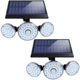 Commercial Grade 2-Pack 140 LED Solar Lights Outdoor, Super Bright 3 Lighting Modes Solar Motion Lights Outdoor, Wireless 3 Adjustable Heads Security