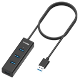 Unitek 4-Port USB 3.0 Hub Long Cable 48-inch with Micro USB Charging Port, Fast Data Transfer USB Hub Extender Extension Connector Compatible Windows PC, Mac, Surface Pro, Laptop, Printer, 4FT – Black