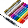ZEYAR Dual Tip Paint Pens, Medium Tip and Extra Fine Tip, Water Based Acrylic & Waterproof Ink, Assorted Colors, Works on Rock, Wood, Glass, Metal, Ceramic and More, Patented Product (12 Colors)